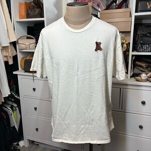 Riot Society Cream T-Shirt with Bear Patch
